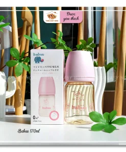 Bình sữa Babuu 170ml - màu hồng