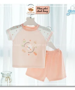 Bộ Litle Cute Goodmama Chất Liệu Modal Silk Kháng Khuẩn - Hồng