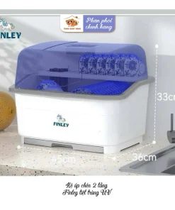 Kệ úp chén dĩa 2 tầng tiệt trùng UV