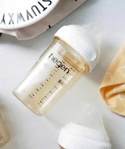 Bình sữa Hegen PPSU 240ml núm ti size M từ 3 – 6 tháng, White