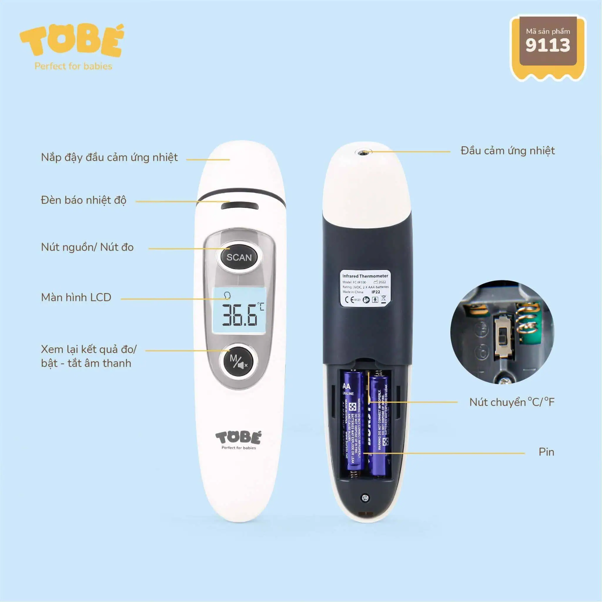 Nhiệt Kế Hồng Ngoại Prime - Tobe - Ảnh 6