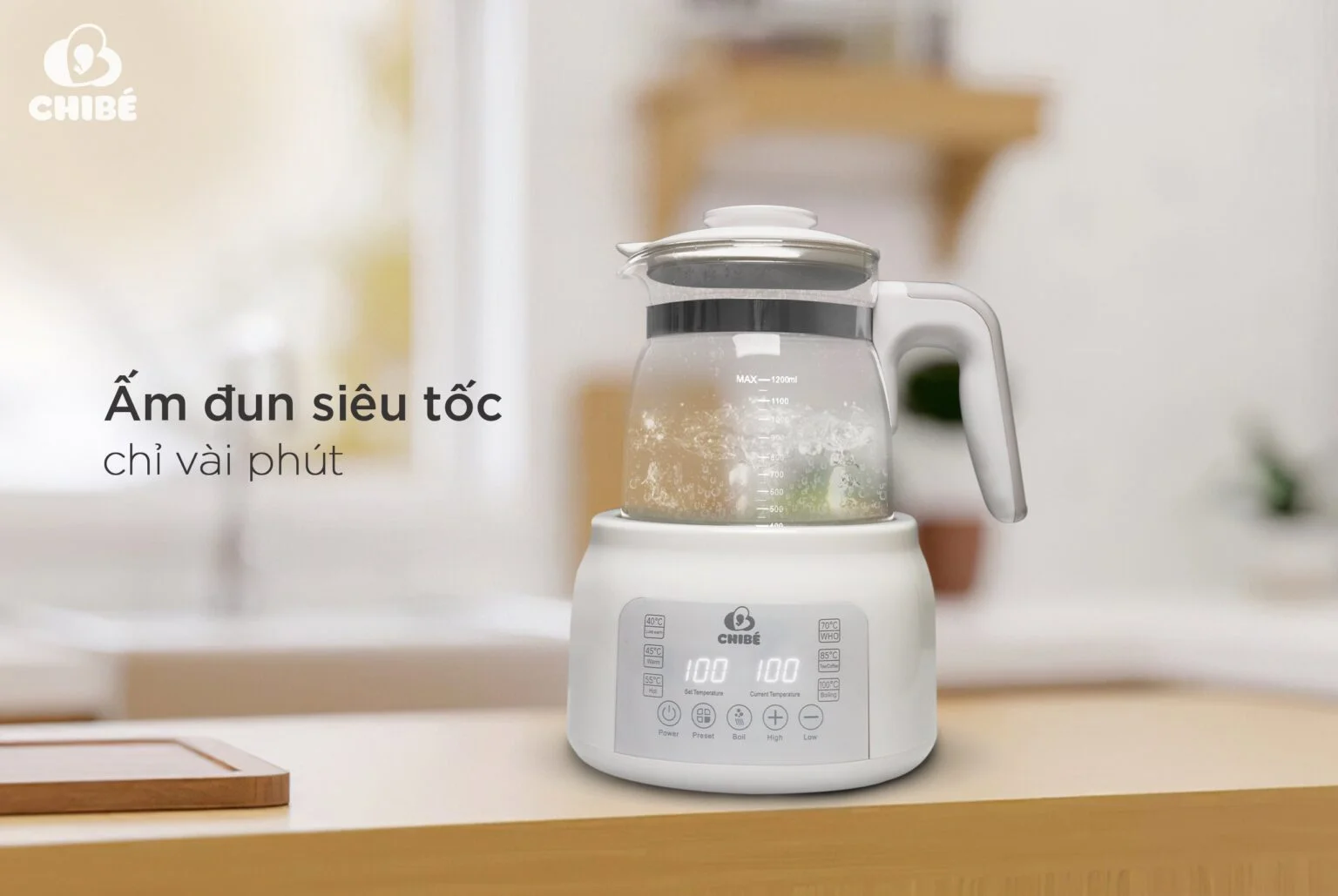 Ấm đun nước pha sữa thông minh CHIBE - Ảnh 4