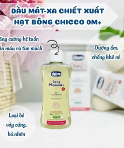 Dầu massage chiết xuất Hạt bông Chicco 0M+ 200m