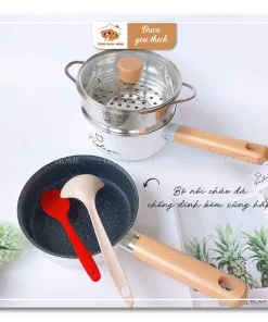 Bộ nồi chảo chống dính + xửng hấp Fashion