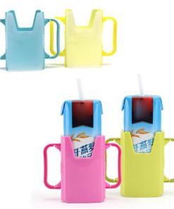 Cốc đựng hộp sữa tươi chống bóp cho bé có quai cầm