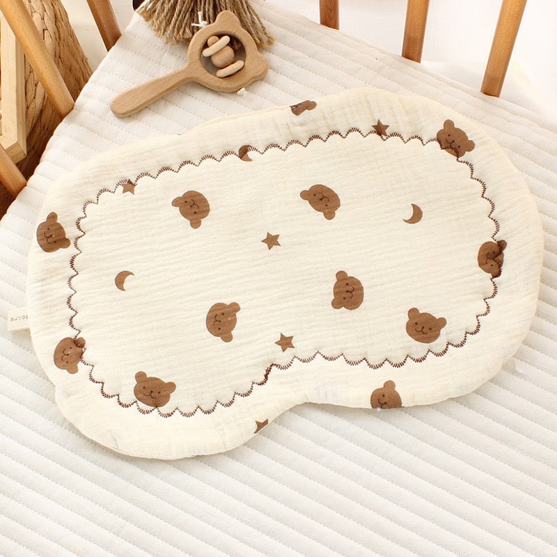 Gối lót đầu muslin oval viền sóng trang trí - Ảnh 4