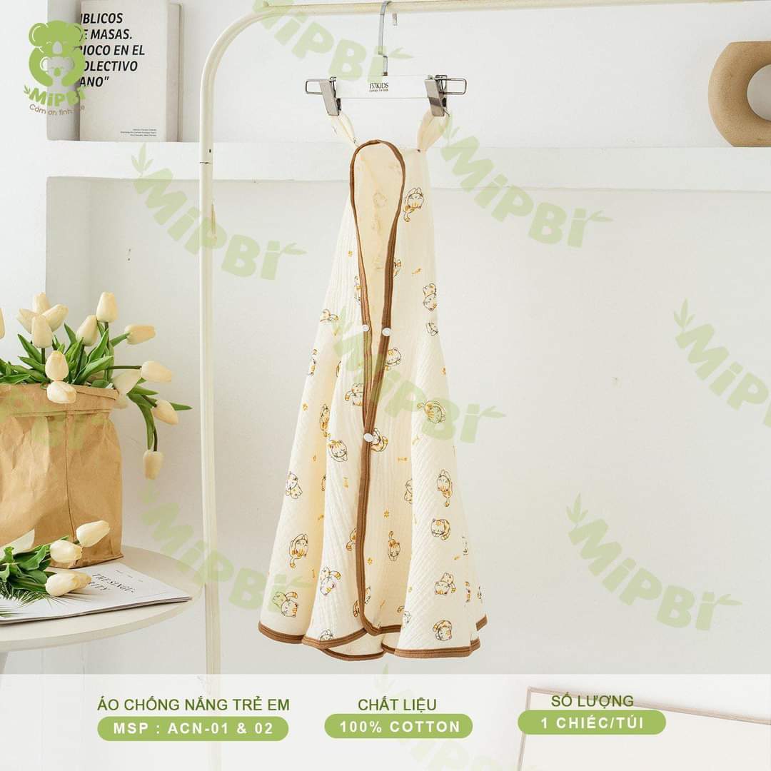Áo khoác choàng chống nắng xô muslin Mipbi - Ảnh 7