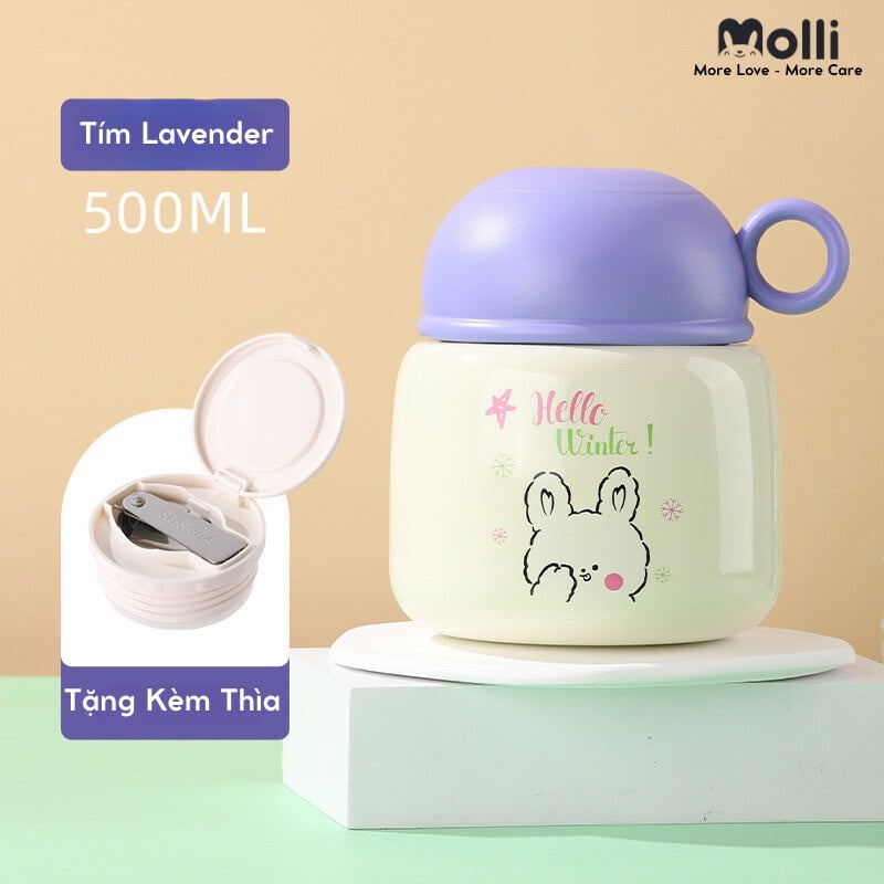 Bình ủ cháo giữ nhiệt 9 lớp Molli (tặng kèm thìa) - 500ml - Ảnh 6