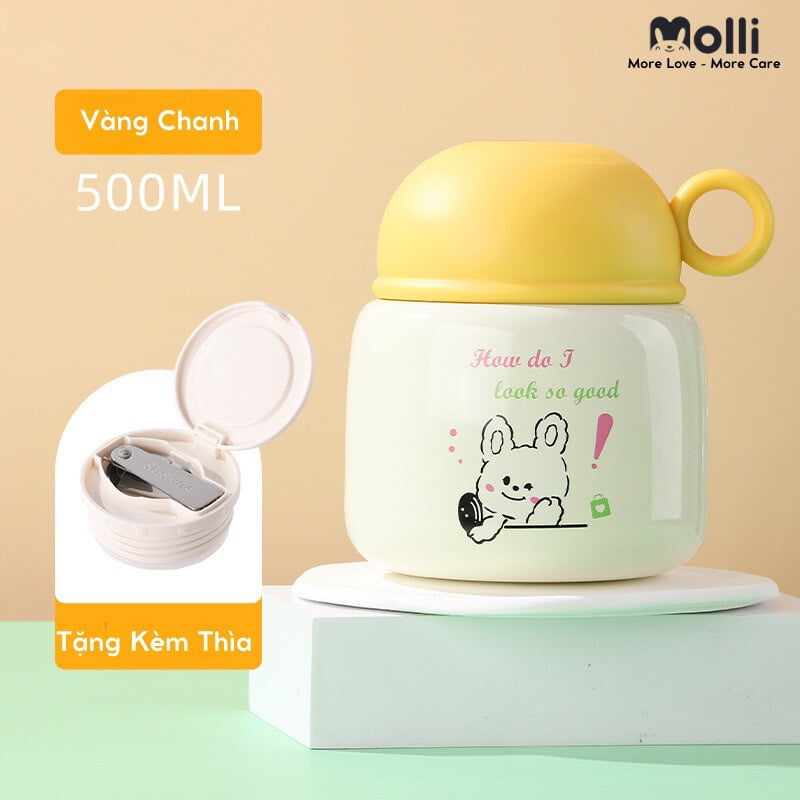 Bình ủ cháo giữ nhiệt 9 lớp Molli (tặng kèm thìa) - 500ml - Ảnh 5