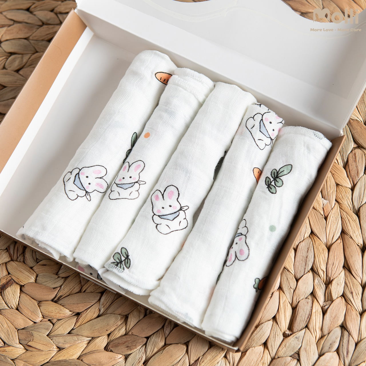 Khăn sữa Molli set 6 cái Bamboo Premium - Ảnh 2