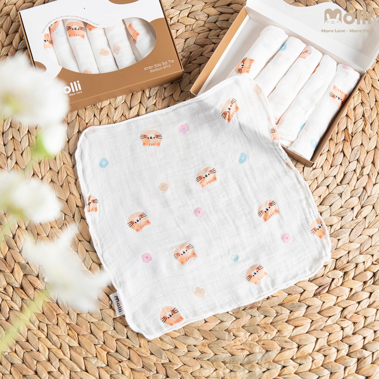 Khăn sữa Molli set 6 cái Bamboo Premium - Ảnh 4