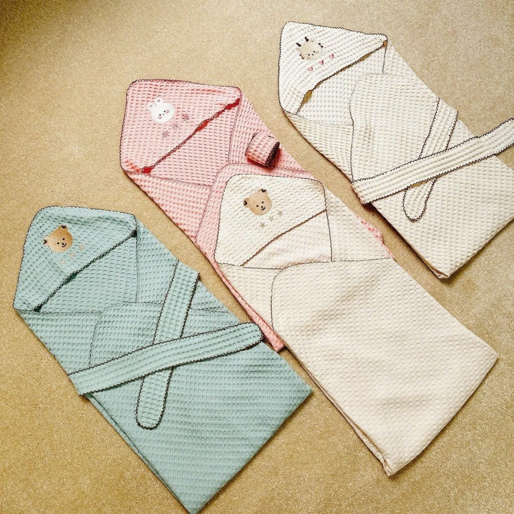 Ủ choàng thêu vải Waffle Monona - Ảnh 5