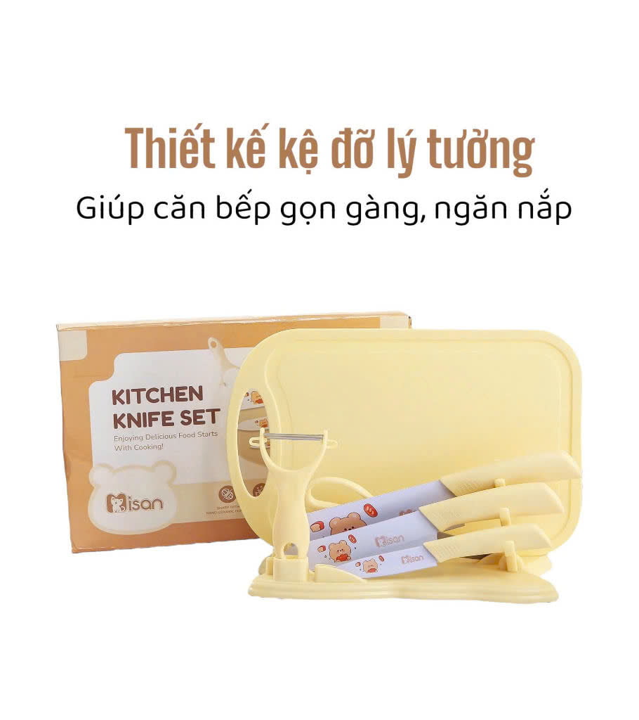 Bộ dao thớt Misan cao cấp 7 chi tiết chế biến đồ ăn dặm cho bé - Ảnh 6