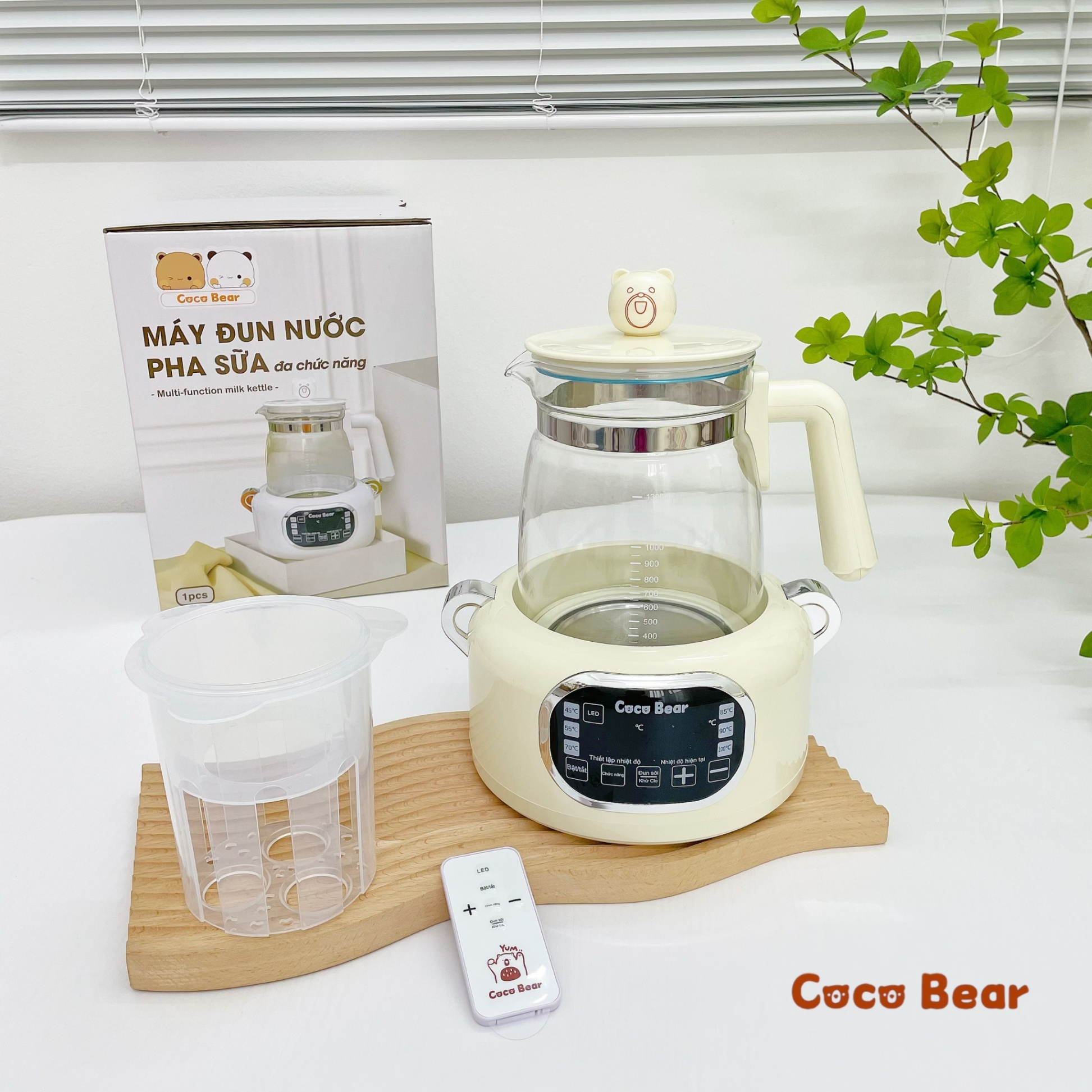 Máy đun nước pha sữa Coco Bear - có remote điều khiển từ xa - Ảnh 3