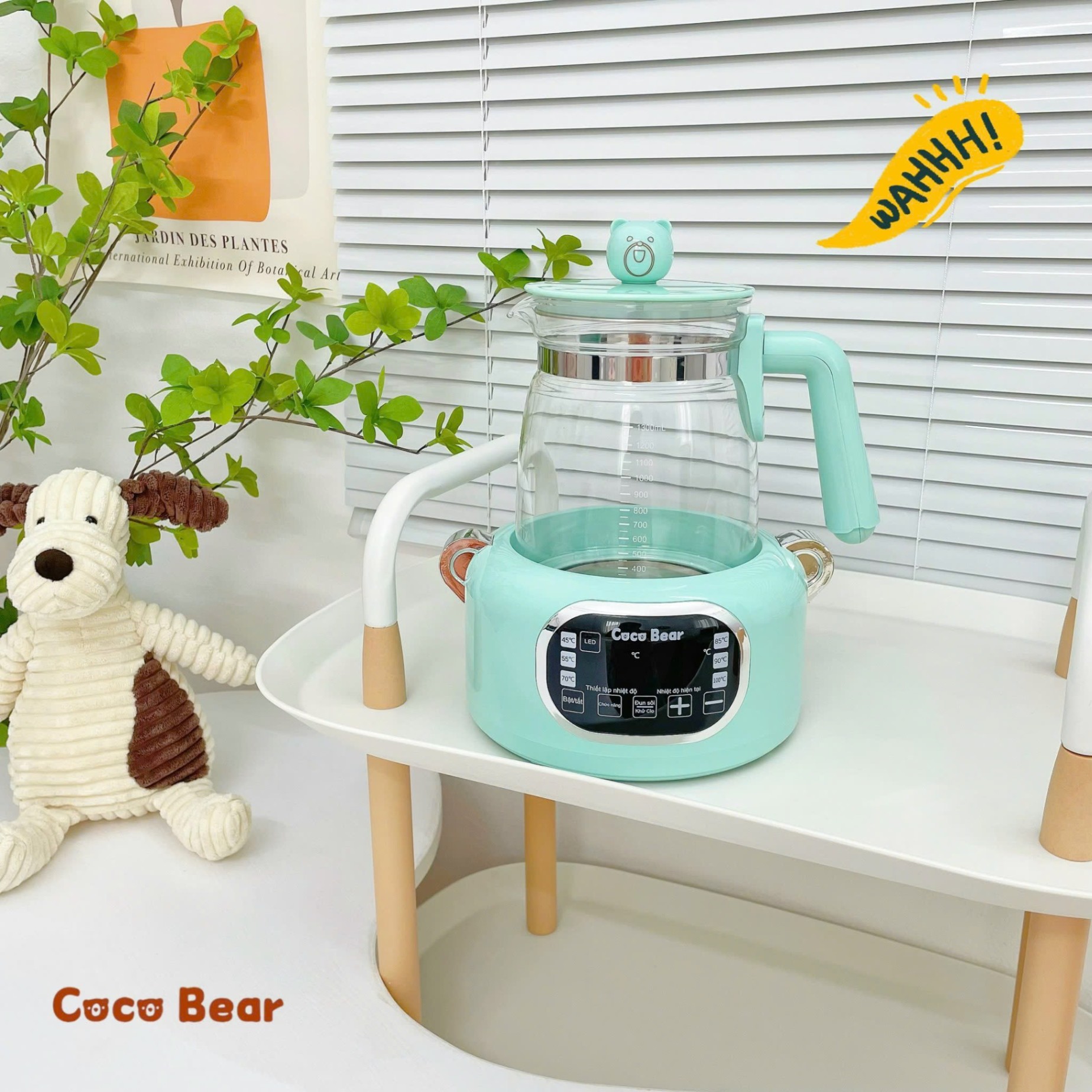 Máy đun nước pha sữa Coco Bear - có remote điều khiển từ xa - Ảnh 5
