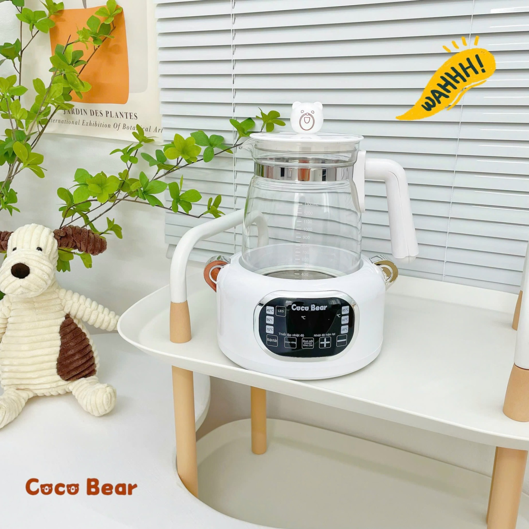 Máy đun nước pha sữa Coco Bear - có remote điều khiển từ xa - Ảnh 4