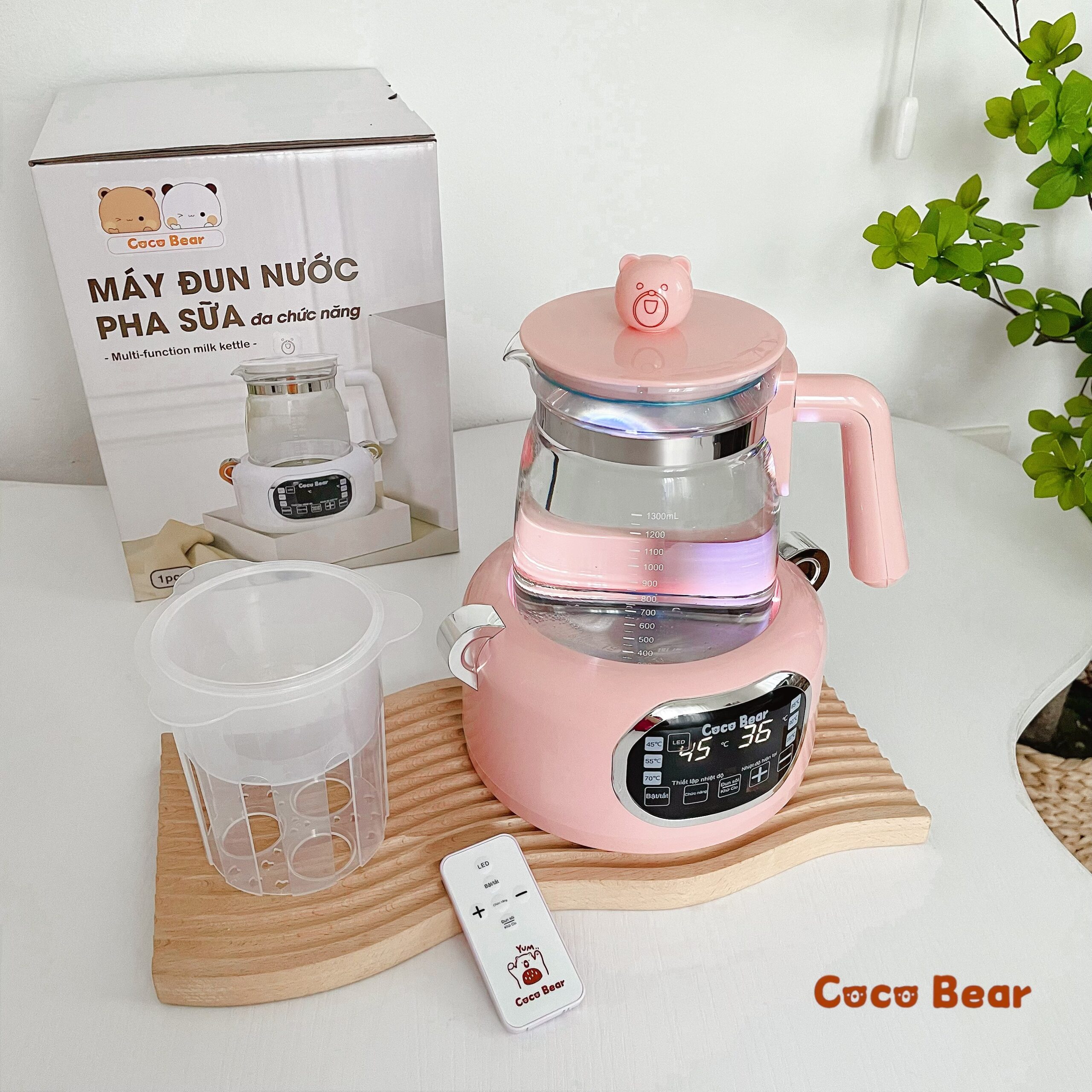 Máy đun nước pha sữa Coco Bear - có remote điều khiển từ xa - Ảnh 10
