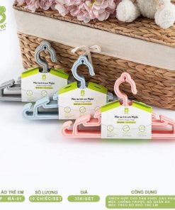 Set 10 móc nhựa treo đồ em bé Mipbi cao cấp