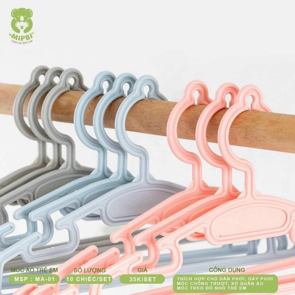 Set 10 móc nhựa treo đồ em bé Mipbi cao cấp - Ảnh 2