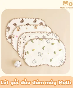 Lót Gối Đầu Xô 6 Lớp Molli Kích Thước 25x40cm Cho Trẻ Sơ Sinh