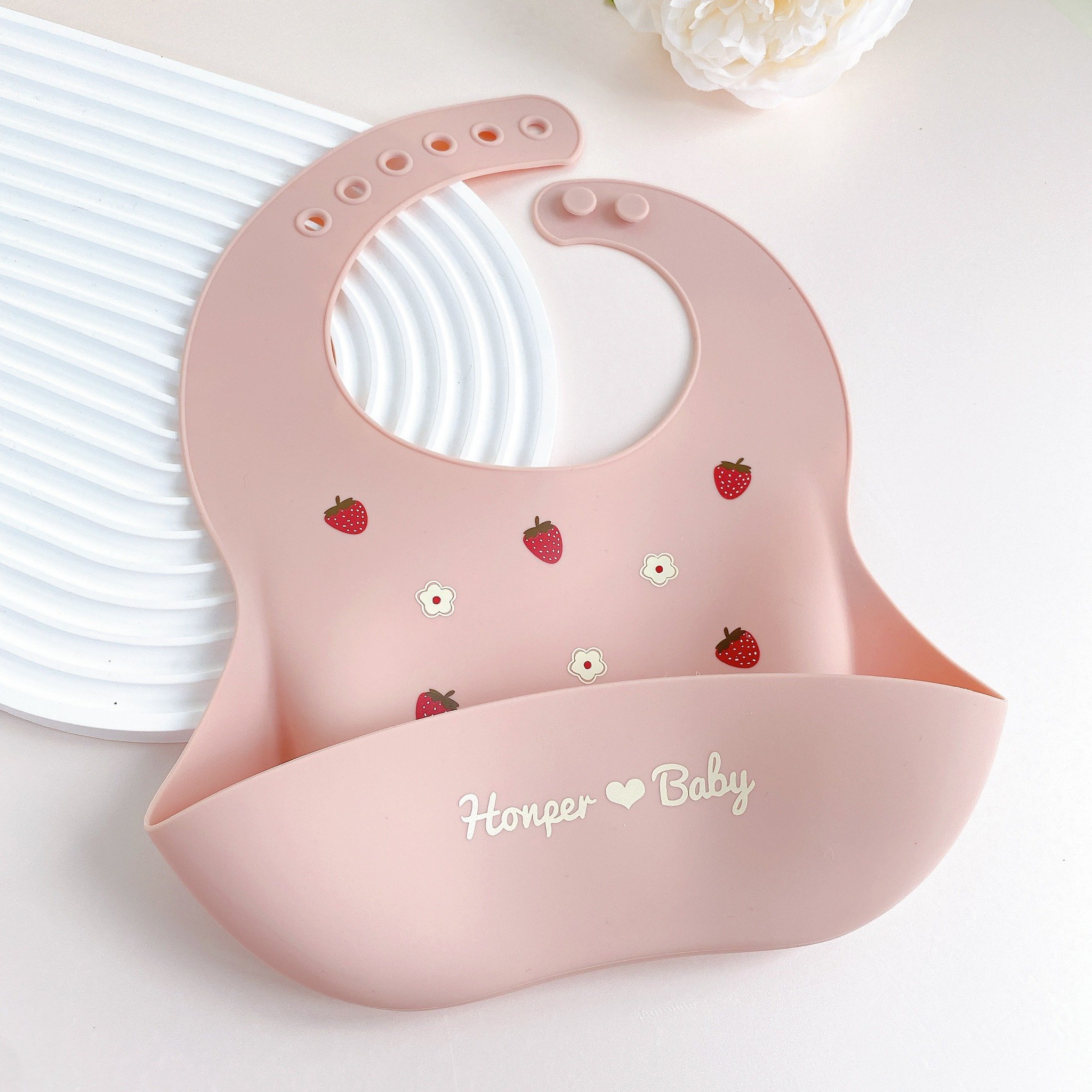 Yếm ăn dặm silicon Honper - Ảnh 5