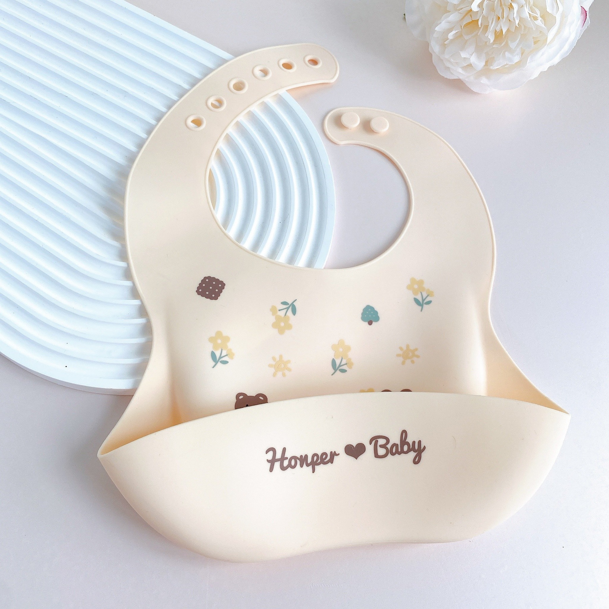 Yếm ăn dặm silicon Honper - Ảnh 12