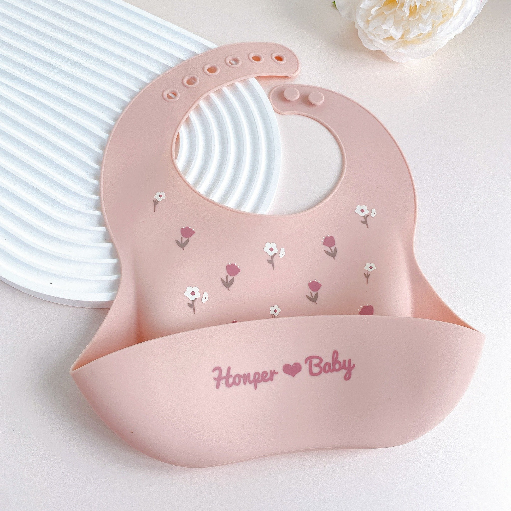 Yếm ăn dặm silicon Honper - Ảnh 8