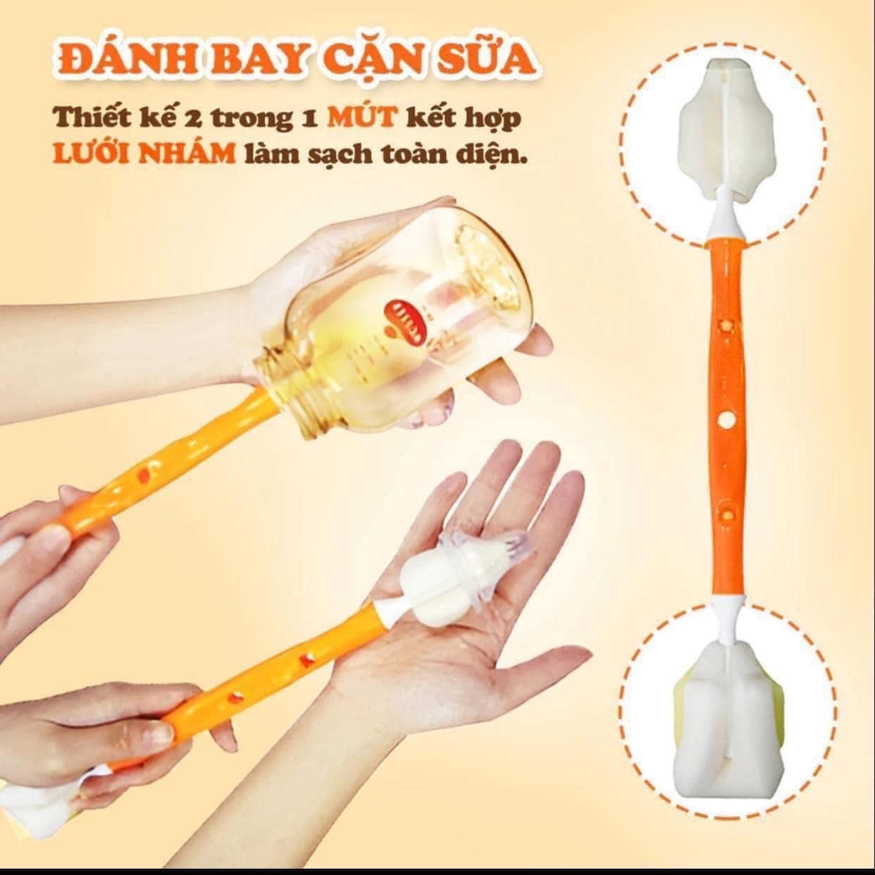 Cọ rửa bình sữa 2 đầu Wesser - Ảnh 4
