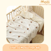 Chăn xô muslin hạt đậu thêu hình Molli 100x100cm