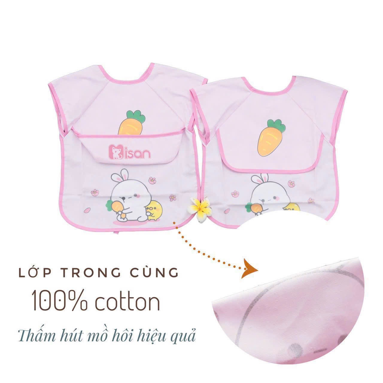 Yếm ăn dặm cộc tay Misan - Ảnh 4