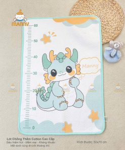 Lót chống thấm cotton thông hơi Manny có thước đo chiều cao