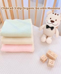 Chăn xô 3 lớp Organic bo viền Monona